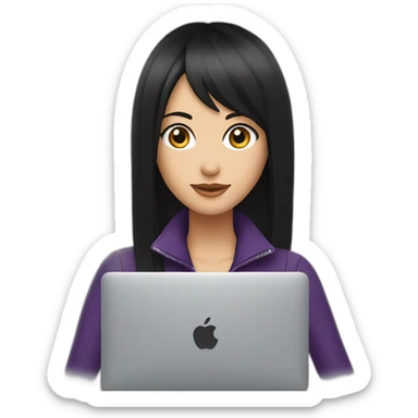 nico-robin-with-a-macbook sticker