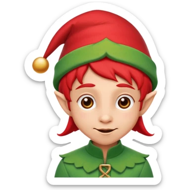 Christmas elf, funny, red sticker