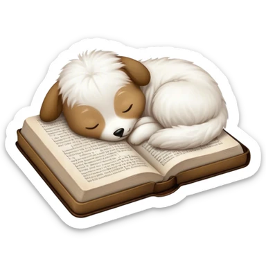 Malteser sleeping on a a Bible  sticker