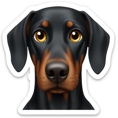 Grown Doberman with cat eyes sticker
