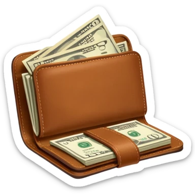 wallet with a lot of money in it sticker