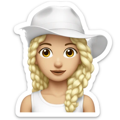 Blanco pelo malo gorra blanca sticker