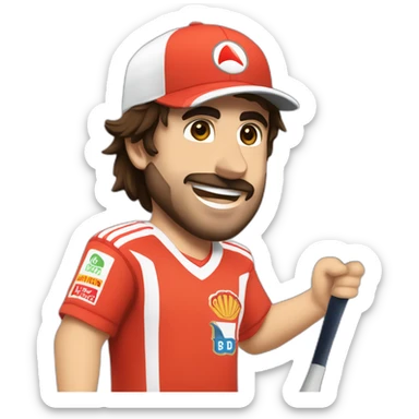 Fernando Alonso encima de una escoba sticker