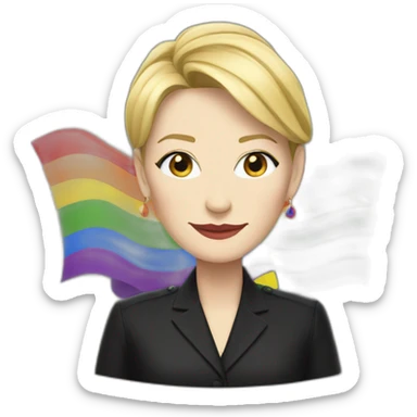 Cate blanchett with lgbt flag sticker