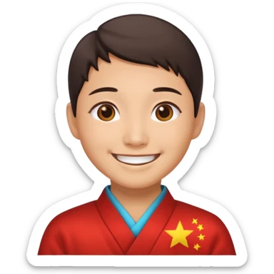 Gratitude - quality of being thankful and appreciative, chinese peson sticker