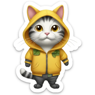 Cat in duck outfit  sticker