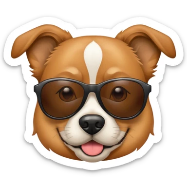 Dog wearing sunglasses ￼ sticker
