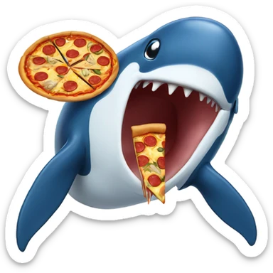 whale eating pizza  sticker