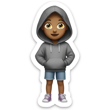 Girl wearing hoody sticker