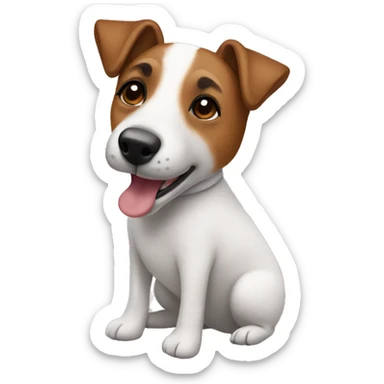 a jack russel wearing a teddy bear suit sticker