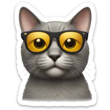 Cat with sunglasses sticker