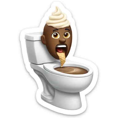 Skibidi toilet eating ice cream  sticker
