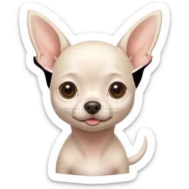 white chihuahua without hair sticker
