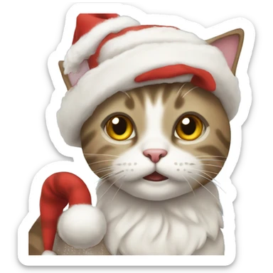 Christmas cat sticker