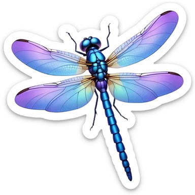Purple and blue dragonfly sticker