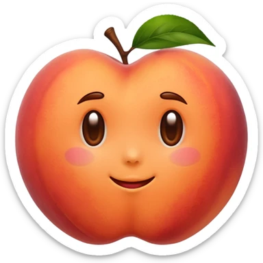 Peach with hand print on  sticker