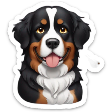 bernese mountain dog wearing smoking sticker