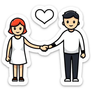 couple holding hands romantic sticker