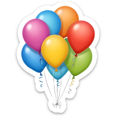 Daisy design baloons colorful sticker