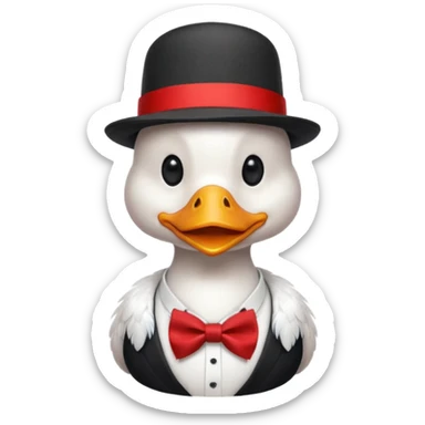 A cartoon very Italian duck sticker