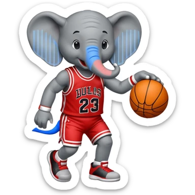 Elephant basketball michael jordan sticker