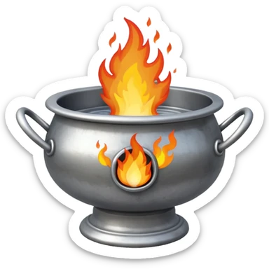 can you make a medieval looking silver fire basin with a fire coming out of the top sticker
