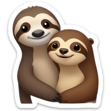 sloth and otter smiling sticker
