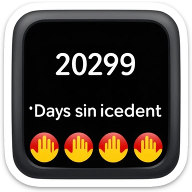 days since last incident sticker