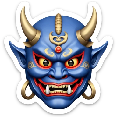 japanese oni mask ble sticker
