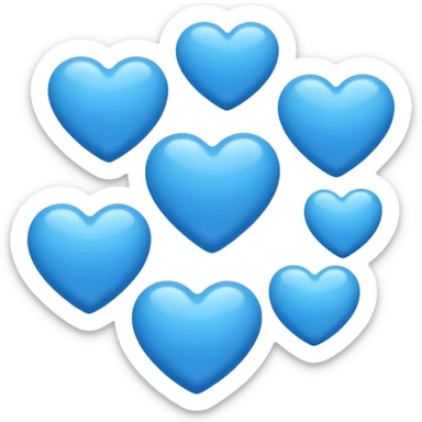 Cute blue hearts sticker
