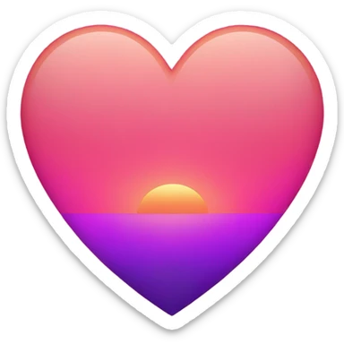 Sunset heart  sticker