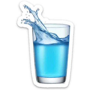 Clear splashing glass of water sticker