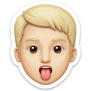 Regular Emoji ￼with the peace sing and tounge out sticker