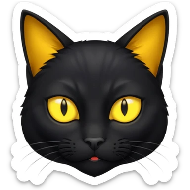 profile of scary black cat with fur raised and back arched sticker