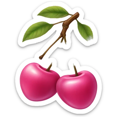 a pair of pink cherry sticker