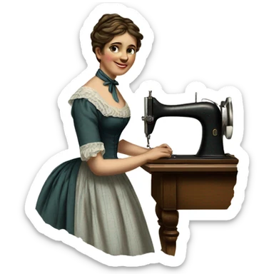 seamstress of the late 19th century sticker