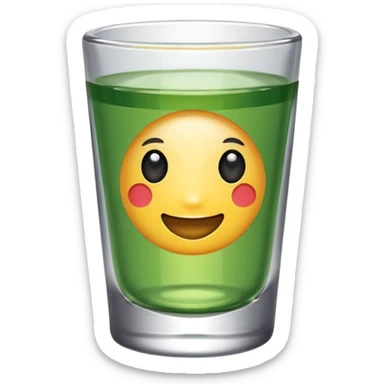 single soju shot glass filled sticker