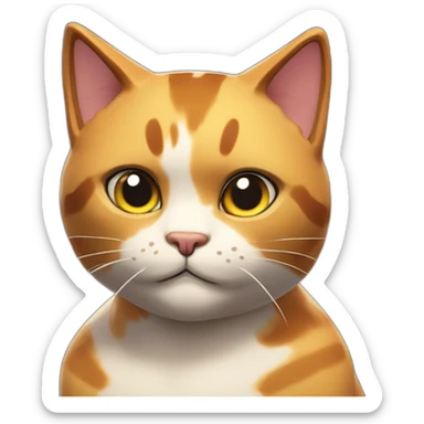 Meowscles humanoid buff calico cat from fortnite sticker