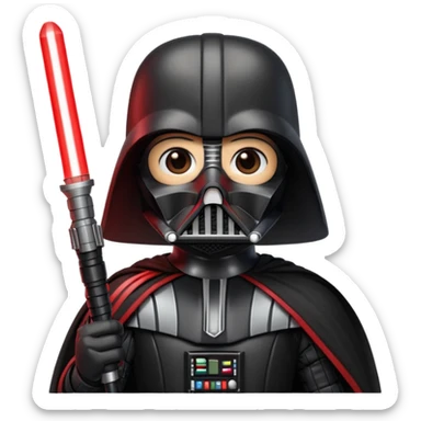 Star Wars Return of the Jedi, Darth Vader with red lightsaber, emoji style sticker