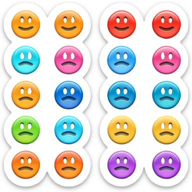 a colourful button not 3d or shading only 1 button no smiley face sticker
