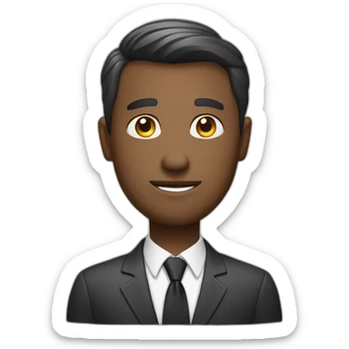 business man at offce sticker