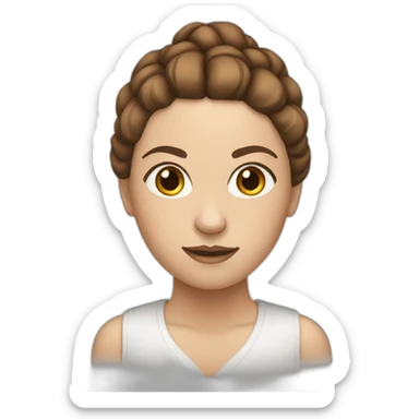 white women with brown hair tied up sticker