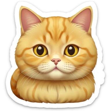 British shorthair cat with yellowish ginger fur sticker