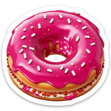 Donut pink glaze, red crumble sticker