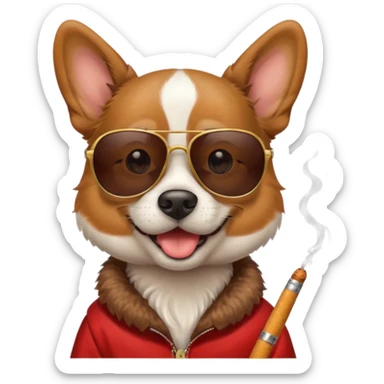 Perro con un cigarro y gafas de sol sticker