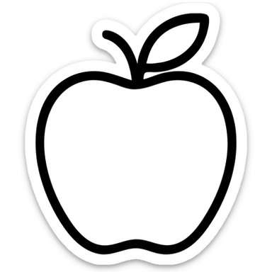 black apple, outlined icon, no fill sticker