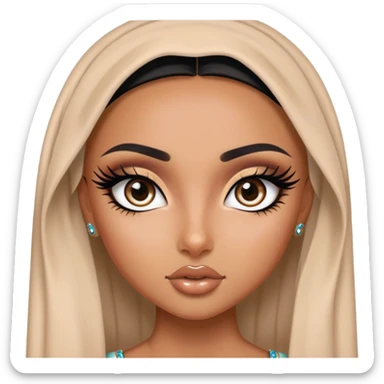 arabian, pretty eyes, black eyeliner, pretty bratz baddie sticker