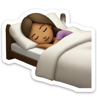 Sleeping girl with brown hair dreaming about peace sticker
