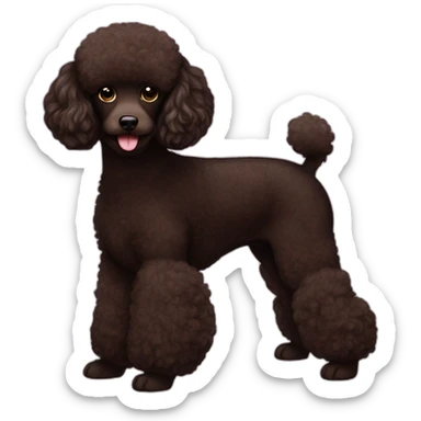 Brown poodle with black poodle sticker