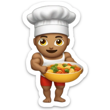 Fit cooking muscle food sticker